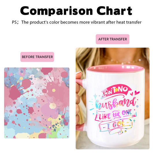 HTVSTD Pink Blot Sublimation Transfer Paper to Decorate Plain T-shirts,Canvas bags, Apron and Hats